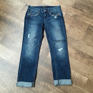 White House Black Market slim ankle capri blue 00S